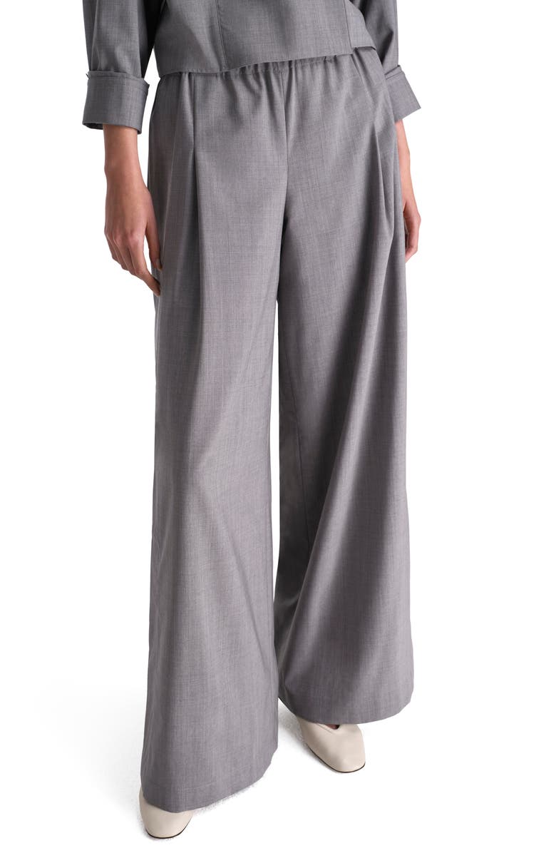 TWP Eva Wide Leg Pull-On Pants, Alternate, color, Medium Heather Grey
