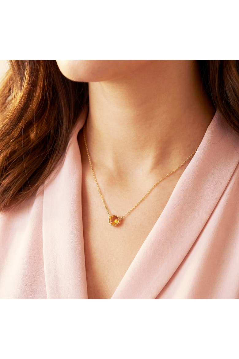 Citrine Single Bezel Necklace, Alternate, color, Citrine