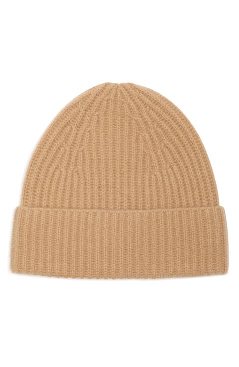 Cashmere Ribbed Beanie