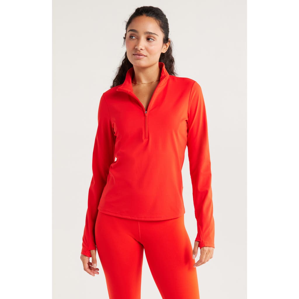 Zella So Soft Actve Half Zip Pullover In Red