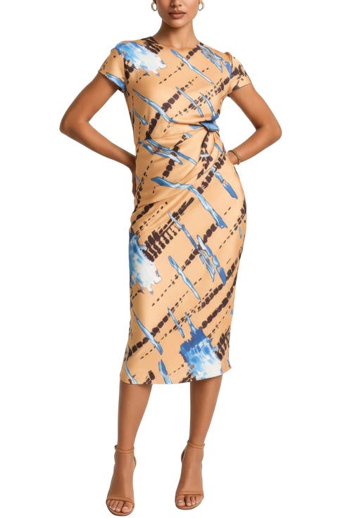 Avery Print Draped Dress