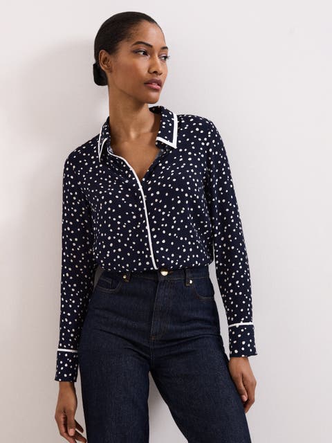 Rita Printed Collared Button-Up Shirt
