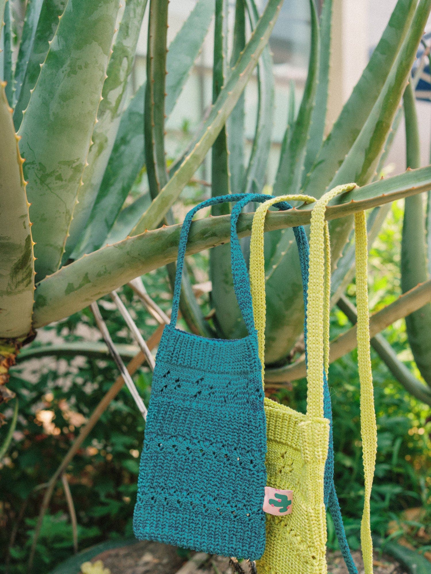 Lost Pattern NYC "Cactus" Crochet Crossbody Phone Bag, Alternate, color, Turquoise