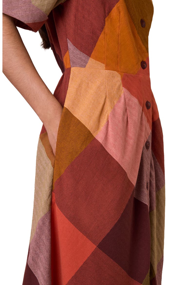 Bias Cut Midi Dress, Alternate, color, Multi Check
