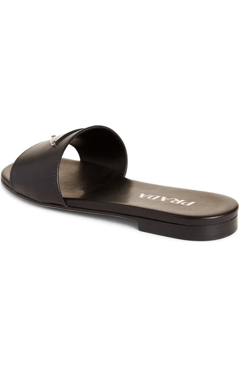 Prada Triangle Logo Slide Sandal, Alternate, color,