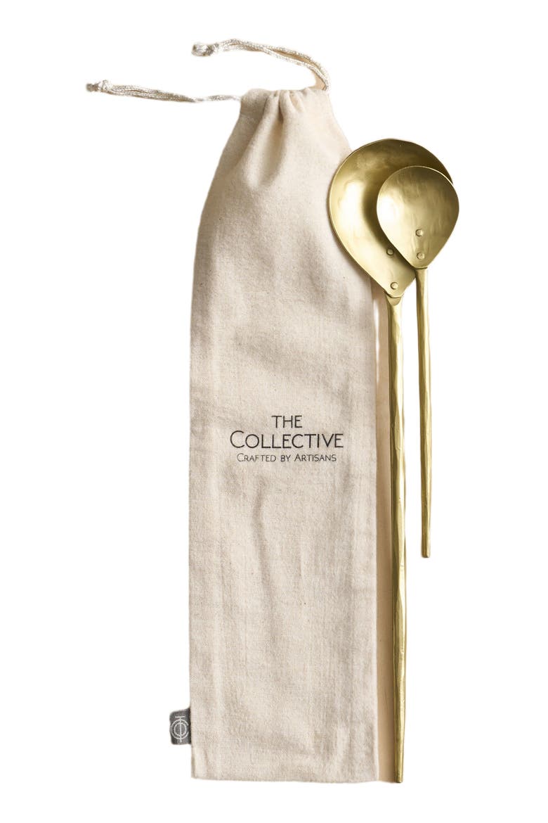 Forge Brass Stir Spoons Assorted - Set of 2, Main, color, Gold