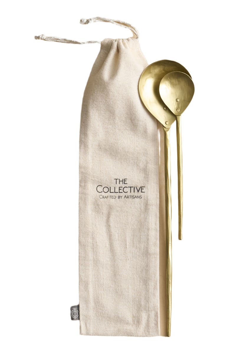 The Collective Home Forge Brass Stir Spoons Assorted - Set of 2, Main, color, Gold