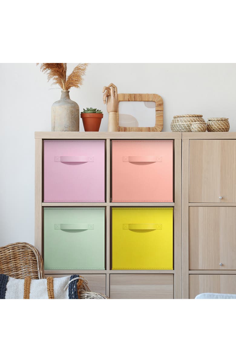 SORBUS 4-Pack Collapsible Storage Cubes, Alternate, color, Pastel Colors