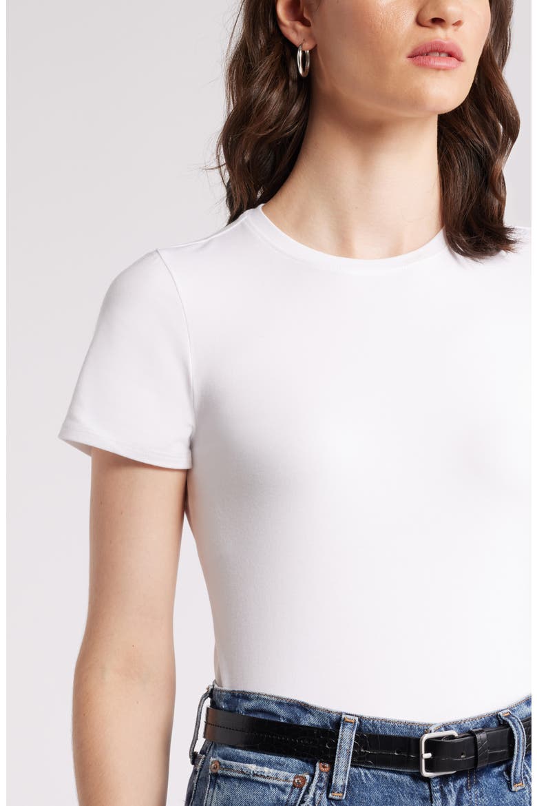 Pima Cotton Blend Crewneck T-Shirt, Alternate, color, WHITE