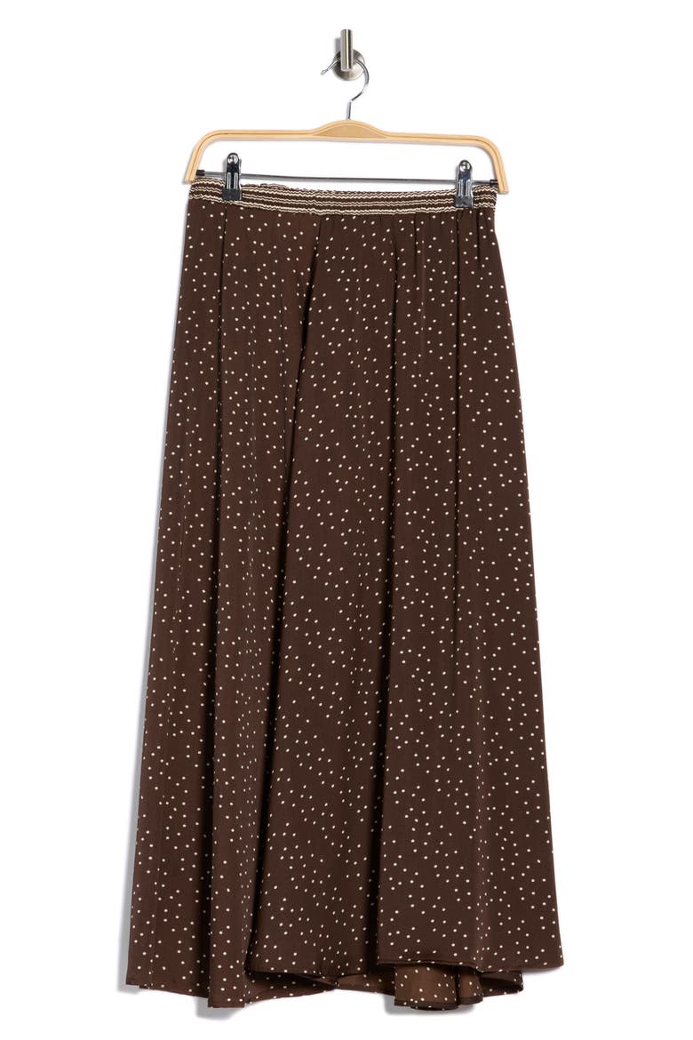 Satin Midi Skirt, Alternate, color, CHOCOLATE MEDIUM SCATTER DOT