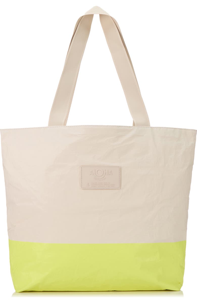 Aloha Collection Dipped Day Tripper Water Resistant Tyvek<sup>®</sup> Tote, Main, color, Highlighter/ Sandstone
