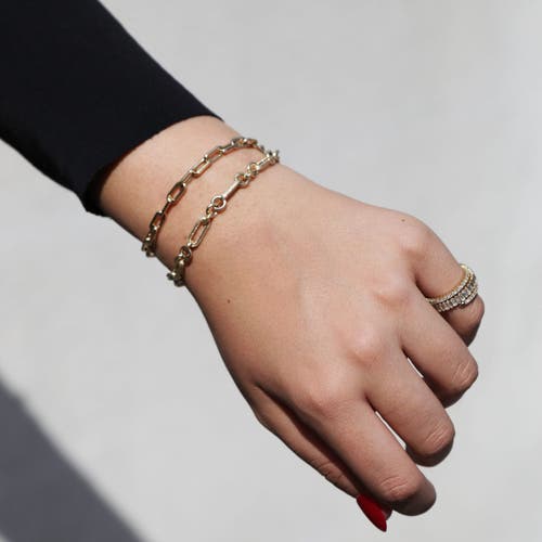 The Lovery Fine Jewelry Rounded Rectangle Paperclip Bracelet In Gold