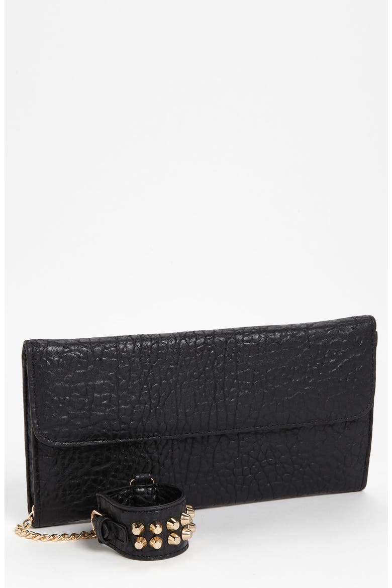 Studded Cuff Clutch, Main, color, BLACK