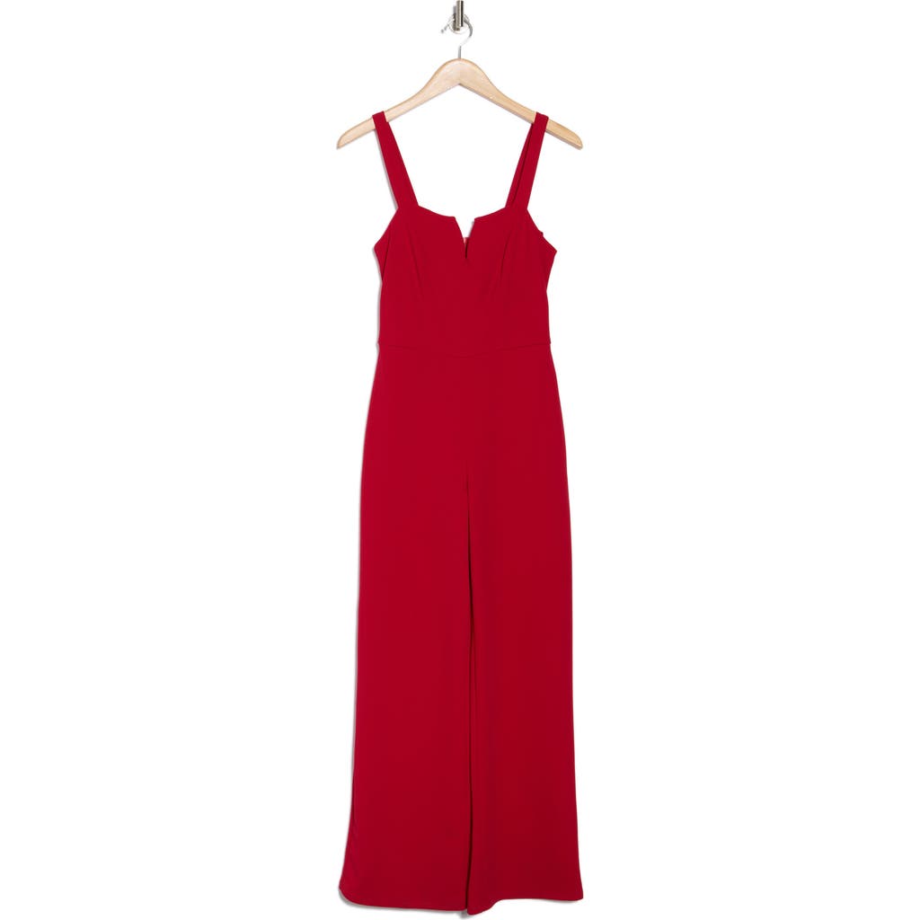Shop Bebe Wide Leg Jumpsuit In Red