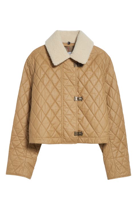 Howle Quilted Jacket with Genuine Shearling Collar