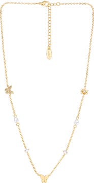 Ettika Butterlfy Station Necklace