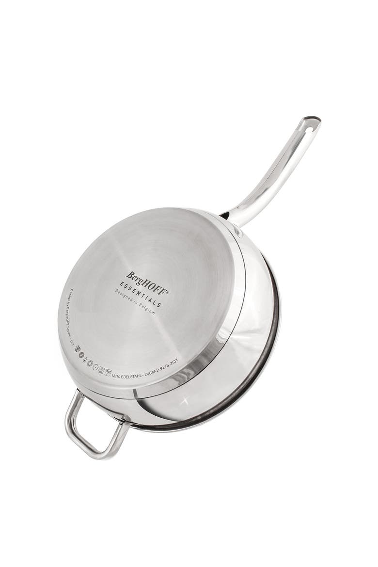 Stainless Steel Deep Skillet with Glass Lid, Alternate, color, SILVER
