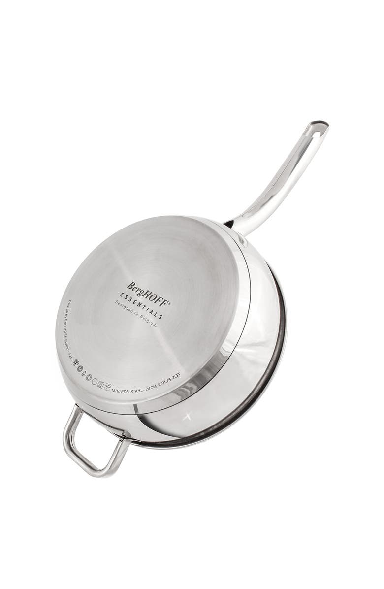 BergHOFF Stainless Steel Deep Skillet with Glass Lid, Alternate, color,