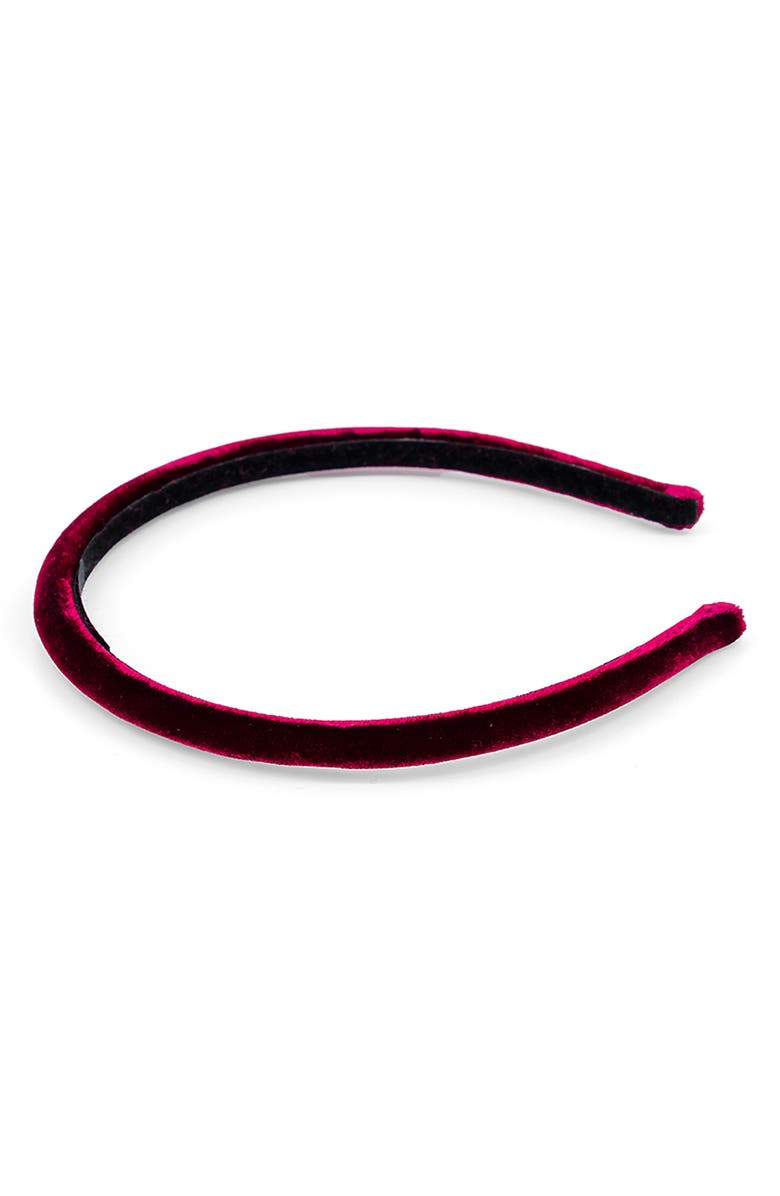 Alexandre de Paris Velvet Headband, Alternate, color, Burgundy
