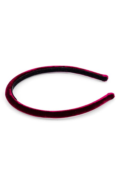 Alexandre De Paris Velvet Headband In Burgundy