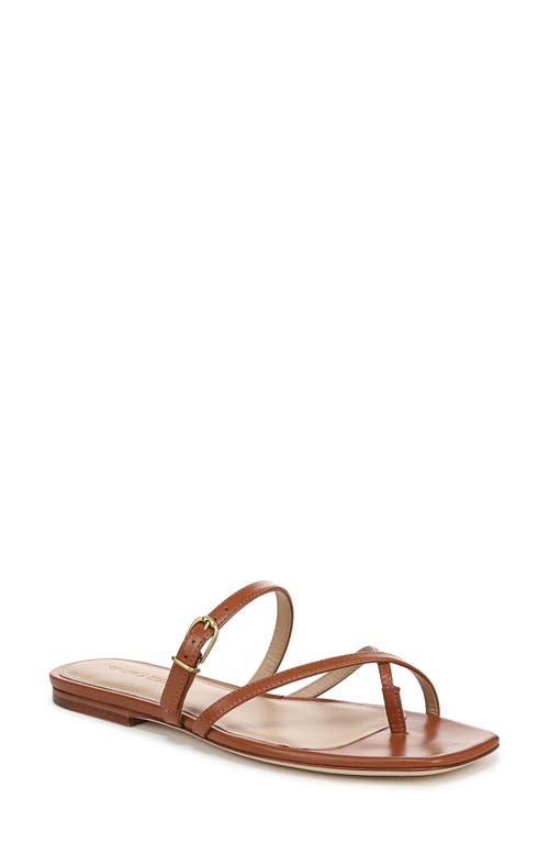 Veronica Beard Marthe Crisscross Buckle Flat Slide Sandals In Honey