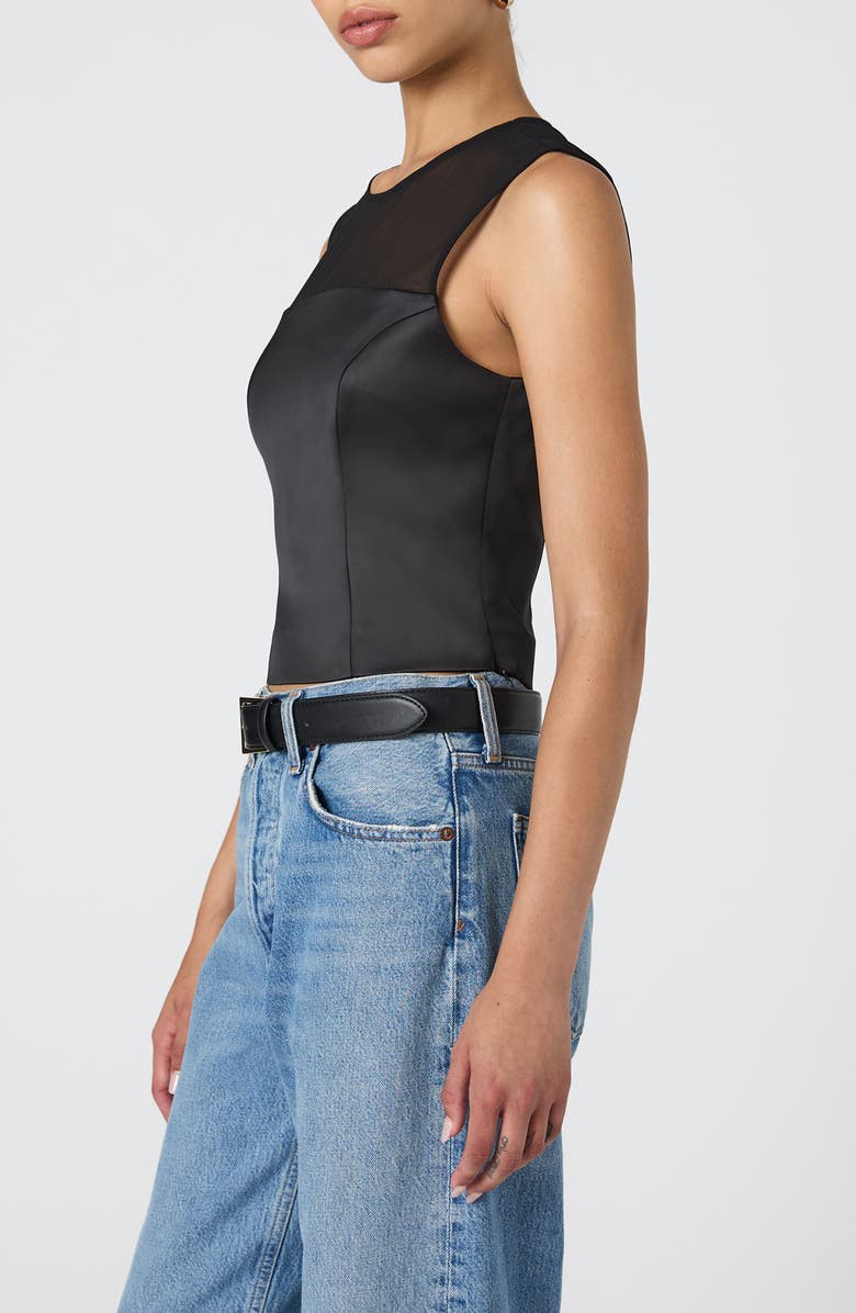 French Connection Structured Satin Sleeveless Crop Top, Alternate, color,