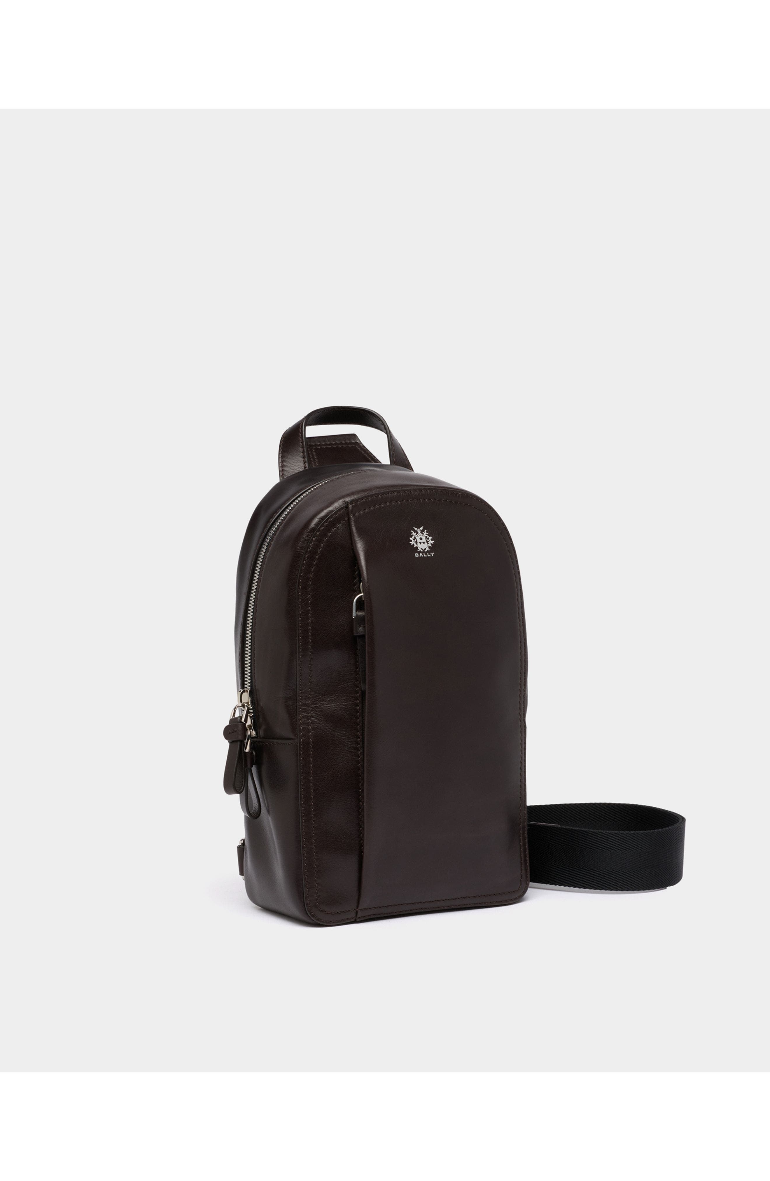 Bally Ray Sling Bag in Leather, Alternate, color, Brown