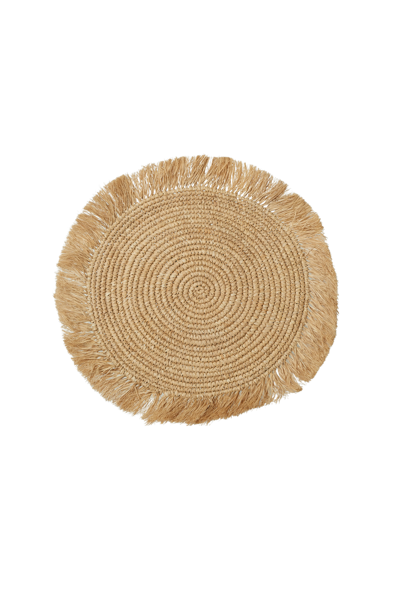 Woven Raffia Circular Placemats - Set of 4, Main, color, Natural