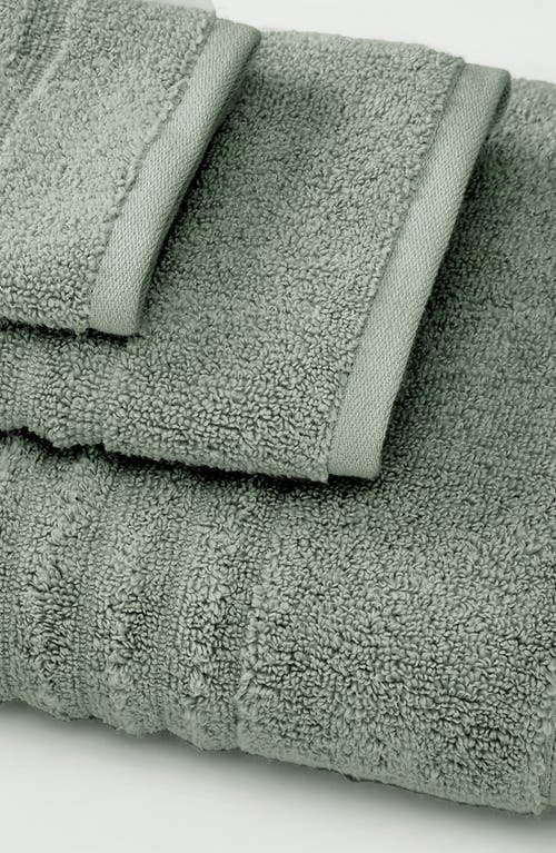 Woven & Weft Combed Cotton 6-pack Hand Towels In Green