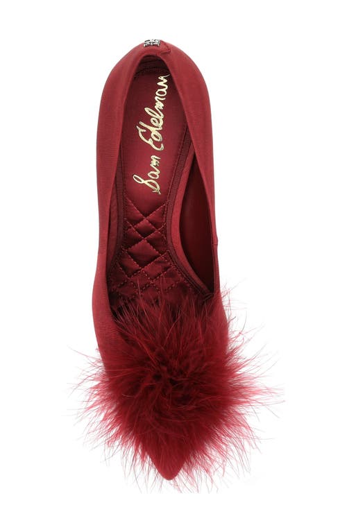 Sam Edelman Hazel Feather Embellished Pump In Red