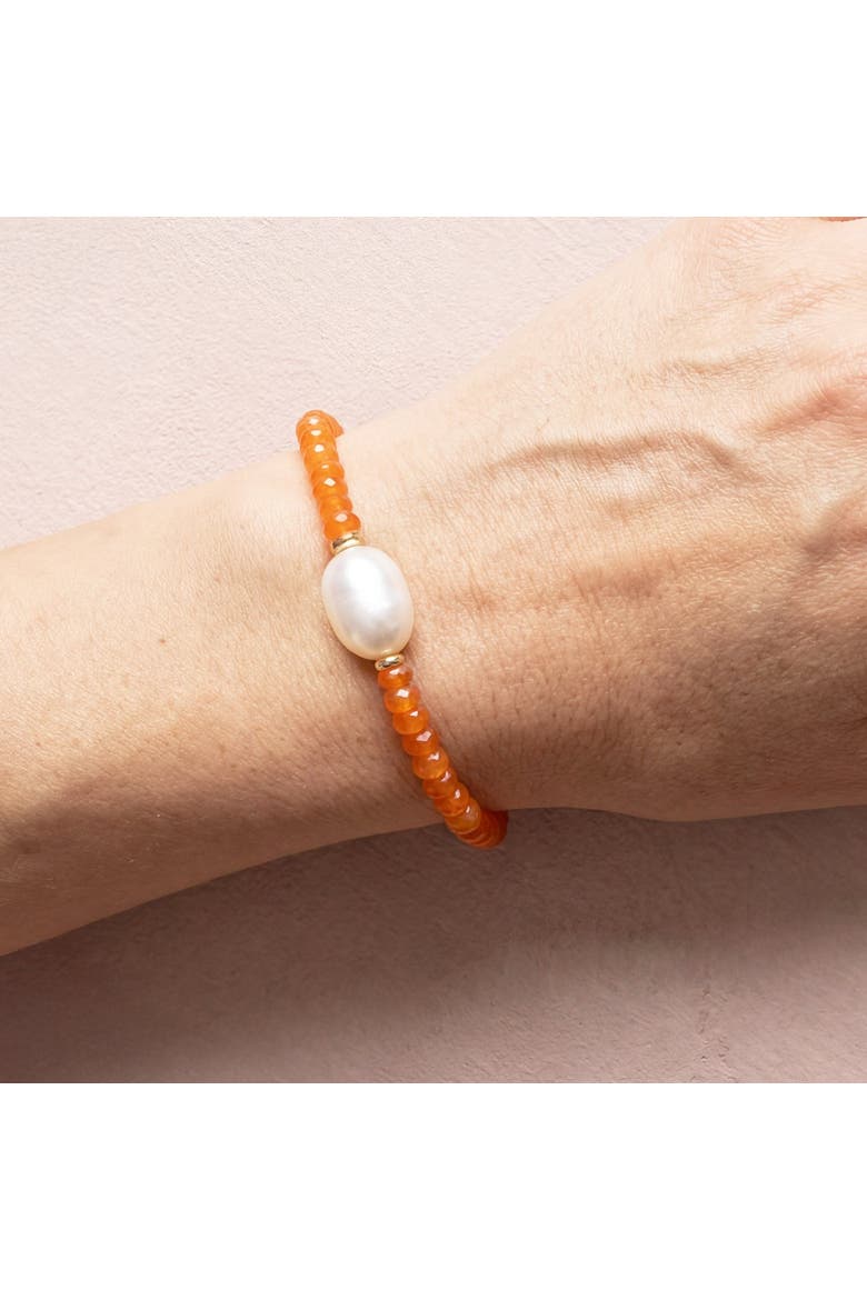 Carnelian Bead Pearl Bracelet, Alternate, color, Carnelian