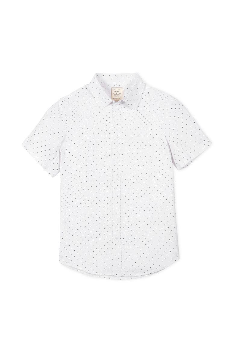 Organic Short Sleeve Seersucker Shirt, Alternate, color, Delft Dot Seersucker