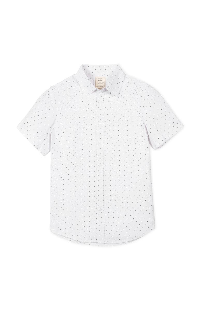 Hope & Henry Organic Short Sleeve Seersucker Shirt, Alternate, color, Delft Dot Seersucker
