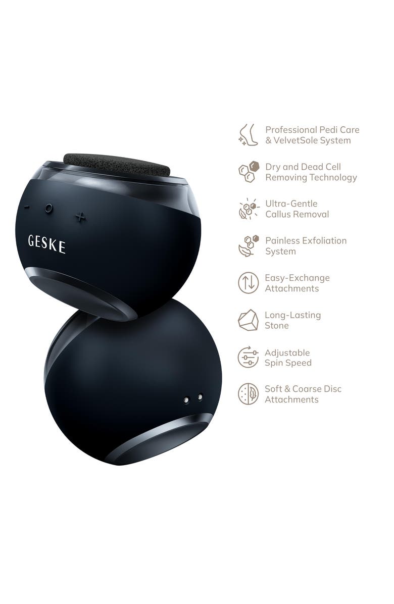 GESKE SmartAppGuided Electric Pumice Foot Smoothing Spinner | 8 in 1, Alternate, color, Black