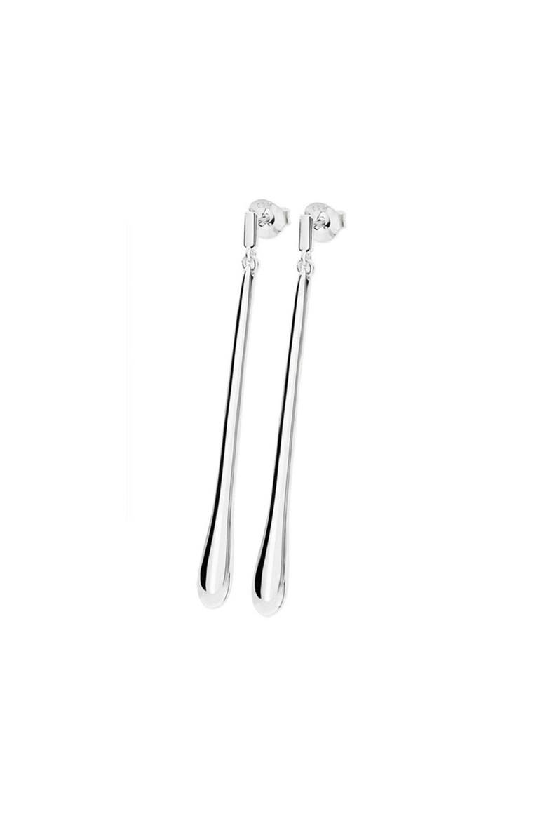 Long Drop Stud Earrings, Main, color, Sterling Silver
