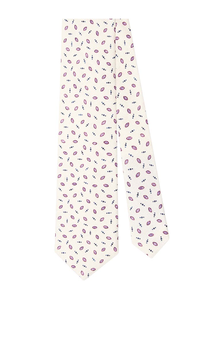 Robert Printed Best of Class Necktie, Main, color, Cream