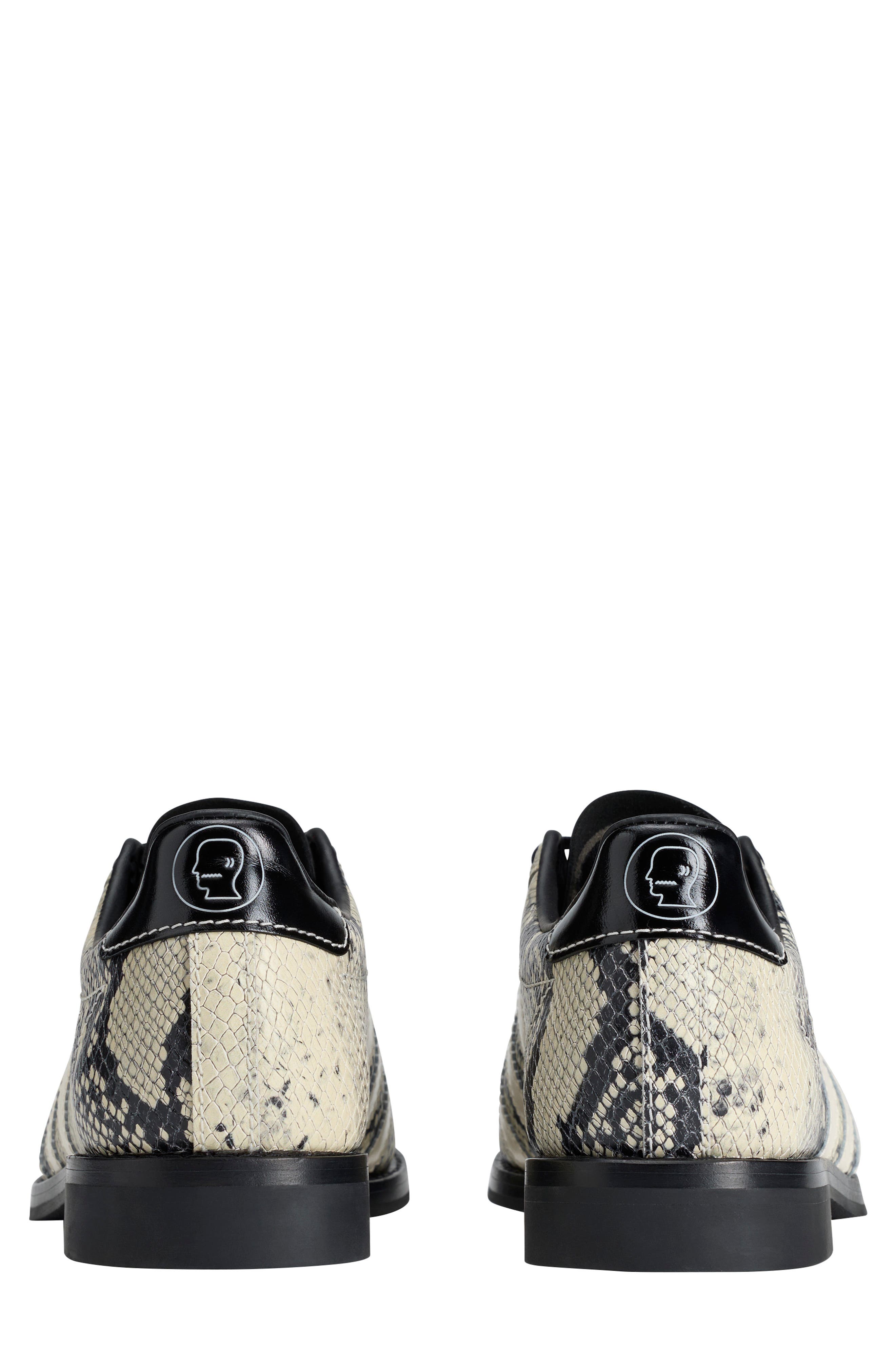x Brain Dead Snakeskin Embossed Leather Bowling Shoe, Alternate, color, CREAM WHITE/ CORE BLACK