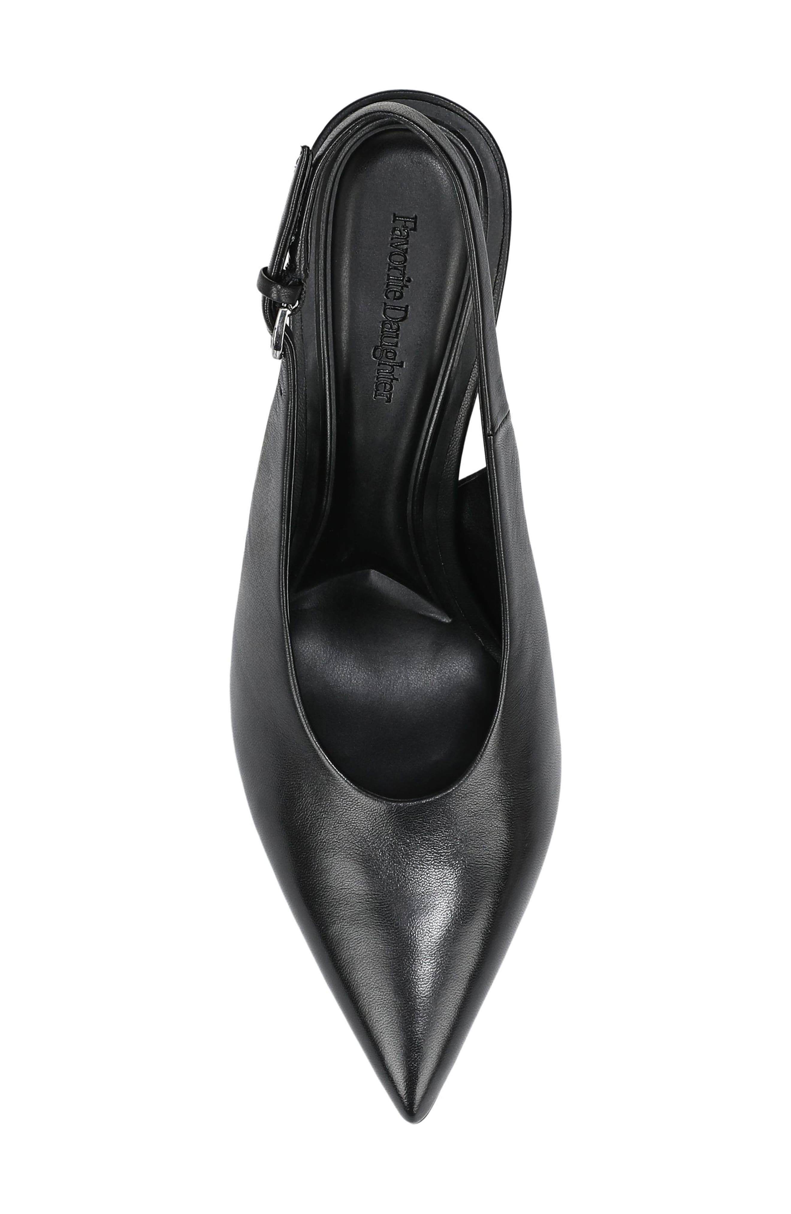 Favorite Daughter Remy Pointed Toe Slingback Sandal, Alternate, color, Black Leather