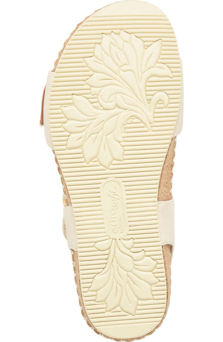 EUROSOFT Cork Wedge Sandal, Alternate, color, Bone