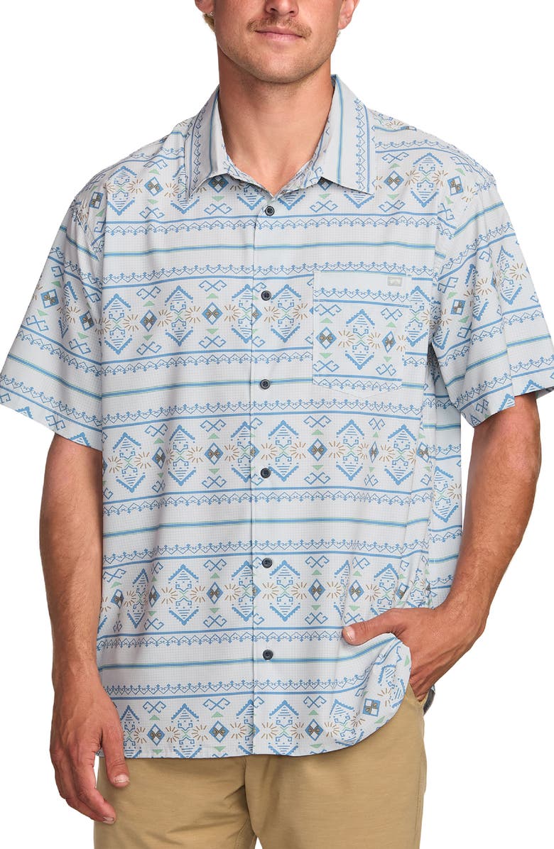 Billabong Surftrek Print Short Sleeve Button-Up Shirt, Main, color, 