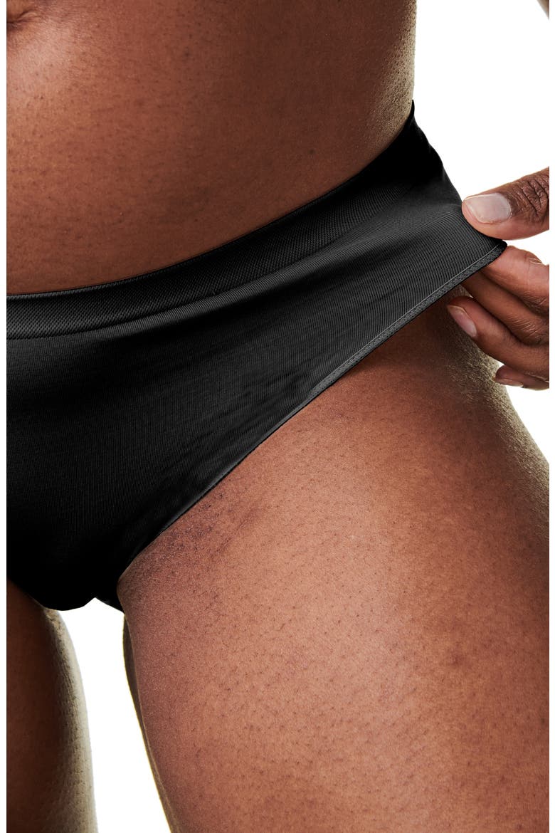 3-Pack Mid Rise Seamless Maternity Panties, Alternate, color, BLACK