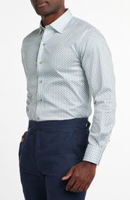 David Donahue Neat Print Sport Shirt