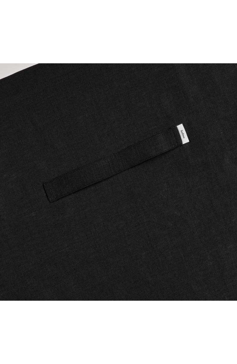 Solino Home Linen Apron - Linen Midi Bistro Apron, Alternate, color, Black