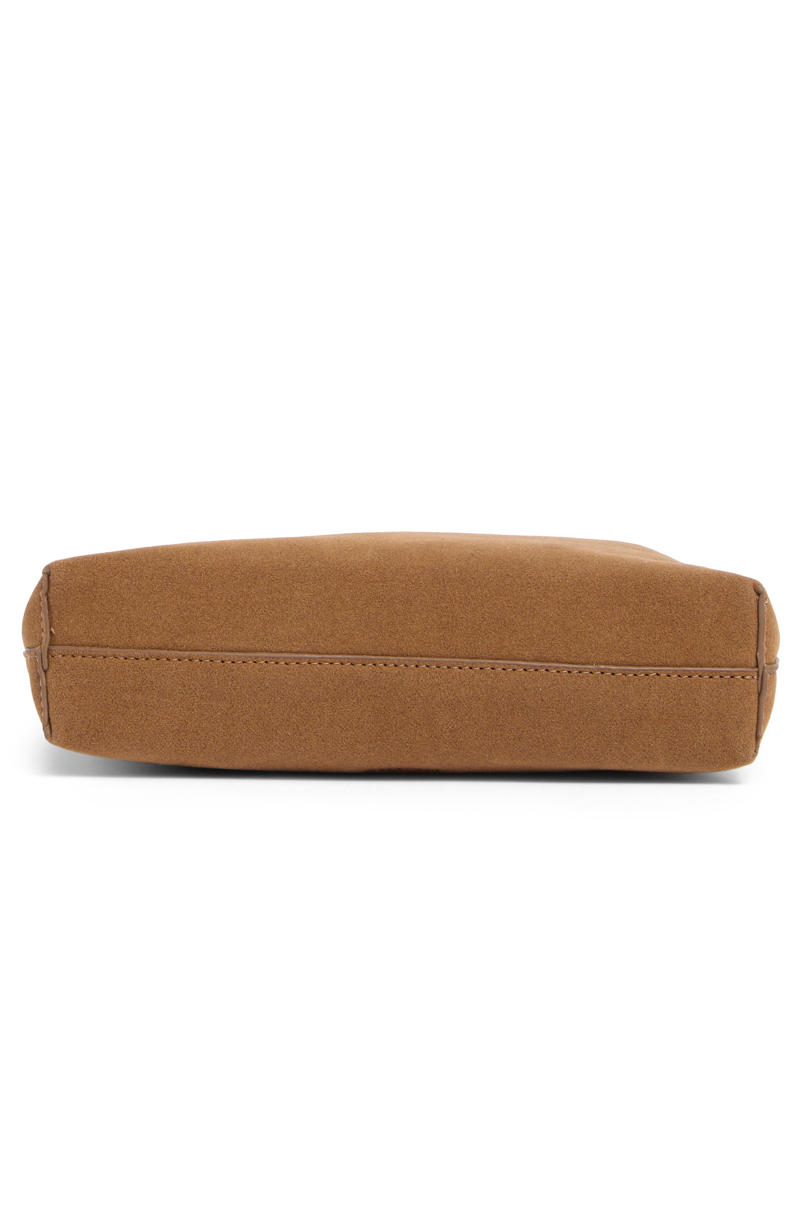 Faux Suede Hobo Shoulder Bag, Alternate, color, CARAMEL