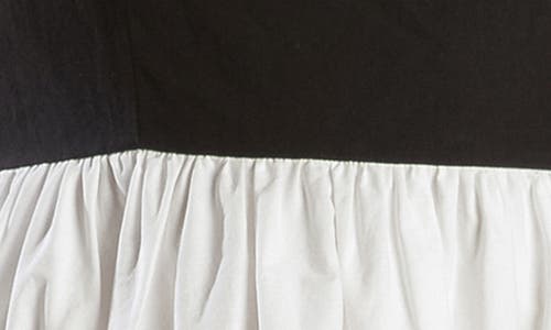 Freemarket Colorblock Bubble Hem Minidress In White/black