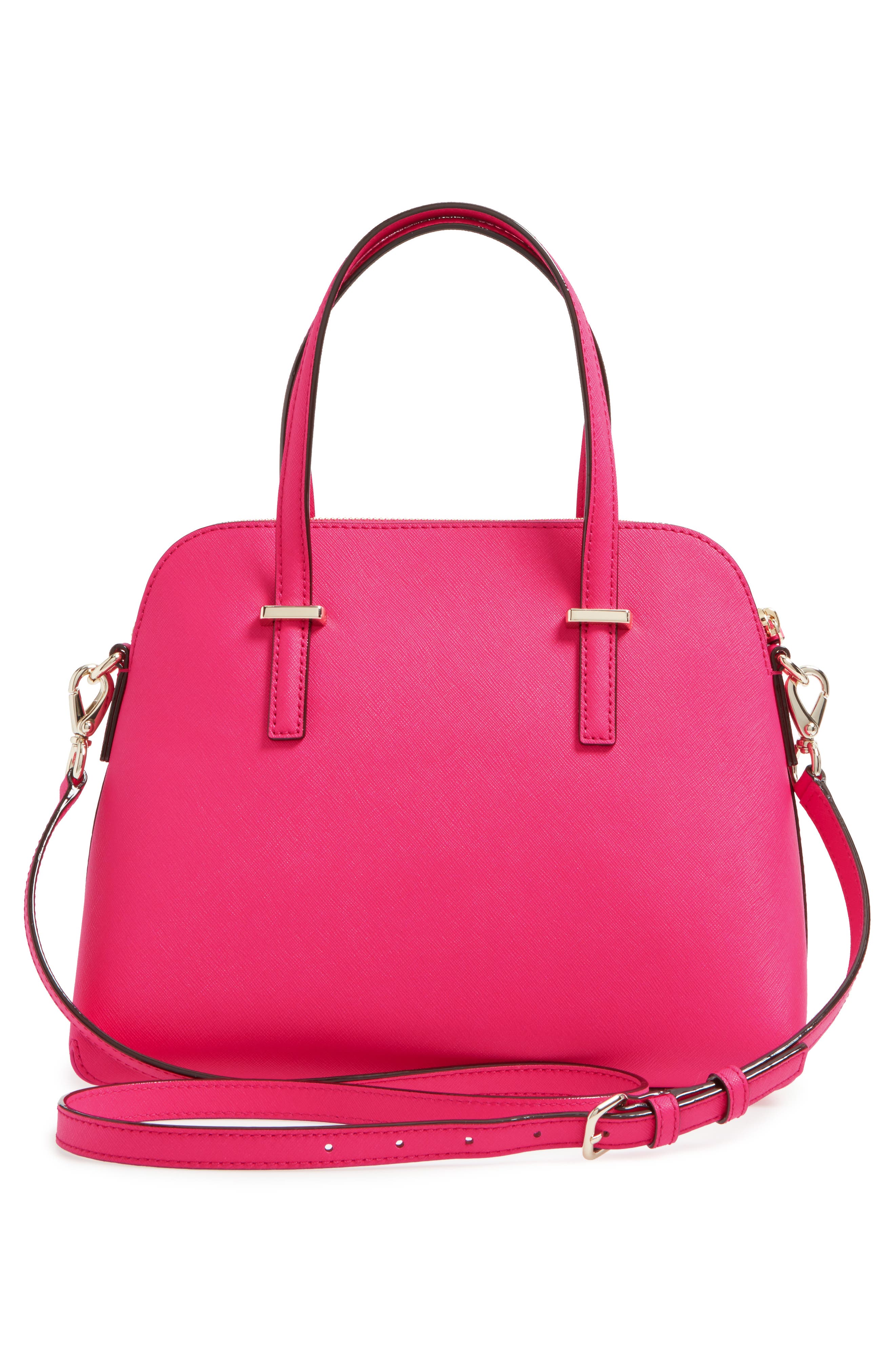 'cedar street - maise' leather satchel, Alternate, color, PINK CONFETTI