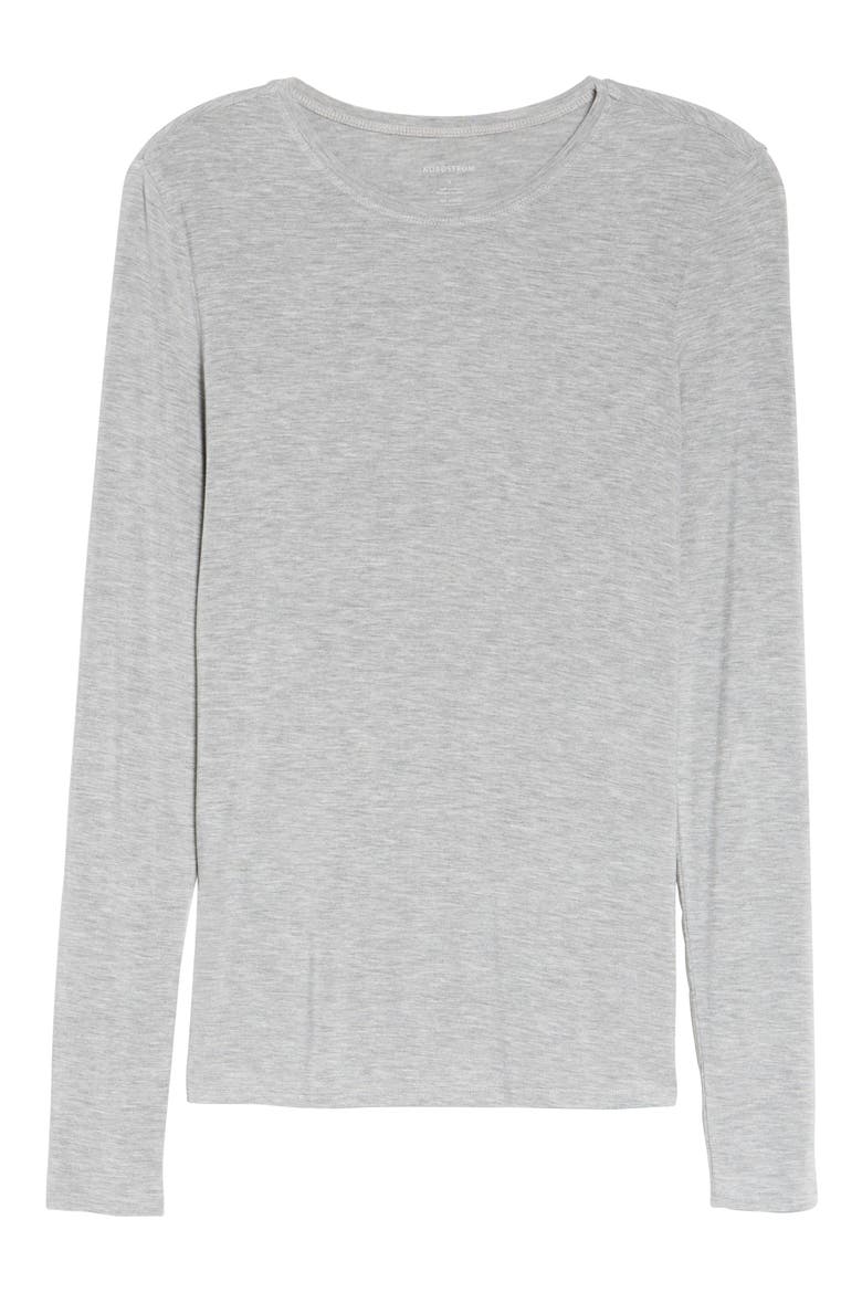 Moonlight Comfort Layer Long Sleeve T-Shirt, Alternate, color, GREY FROST HEATHER