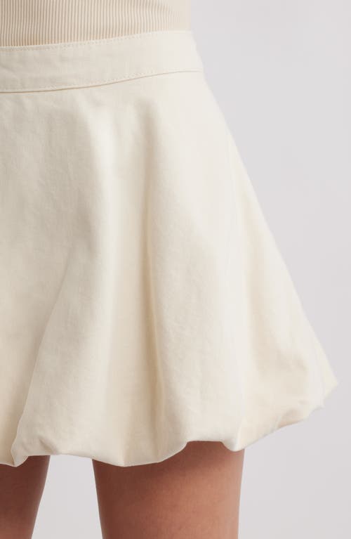 Mango Lila Bubble Hem Denim Miniskirt In White