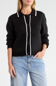 Sanctuary Tipped Bouclé Knit Cardigan