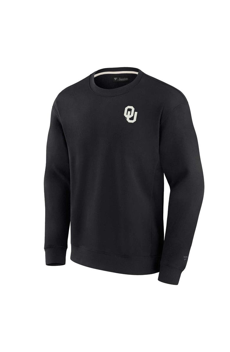 Fanatics Signature Unisex Fanatics Black Oklahoma Sooners Super Soft Pullover Crew Sweatshirt, Alternate, color, Black